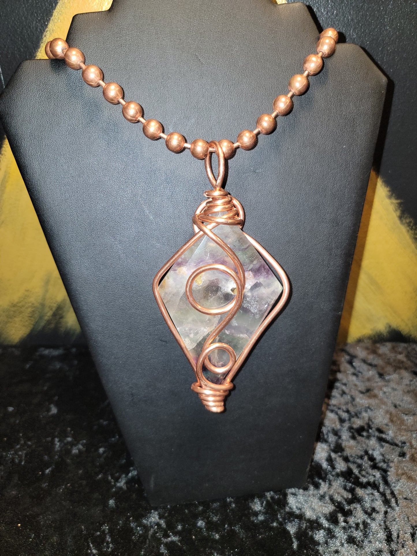 Rainbow Fluorite Diamond Medallion