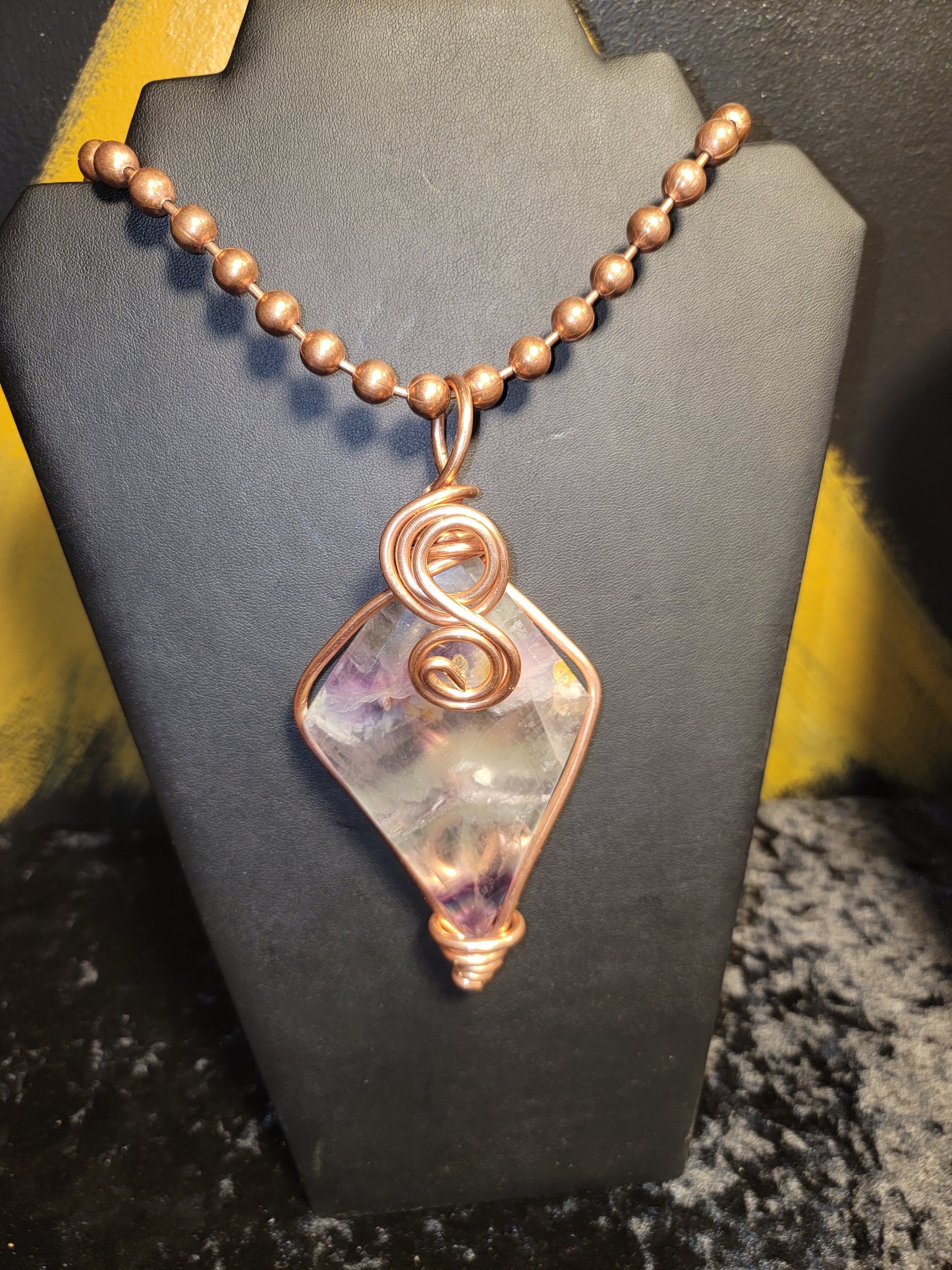 Rainbow Fluorite Diamond Medallion