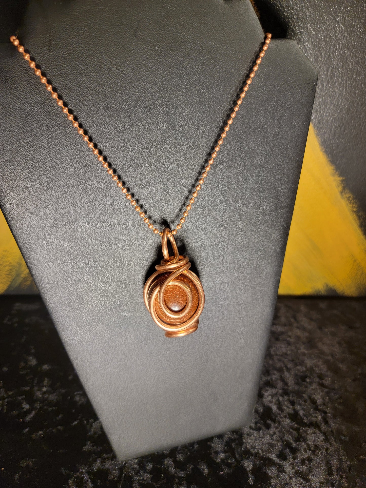 Goldstone Lantern Necklace