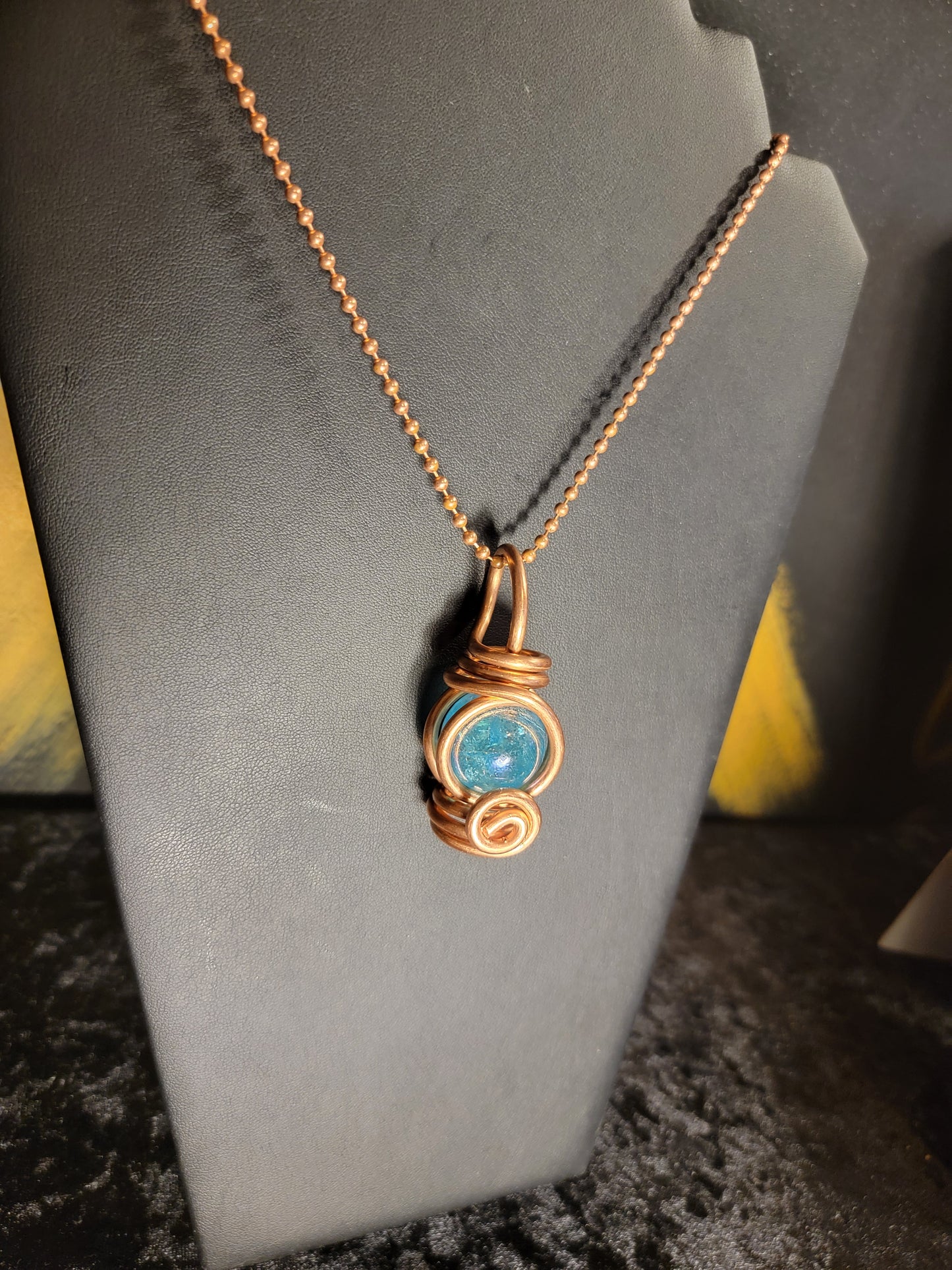 Aqua Aura Quartz Rotating Lantern