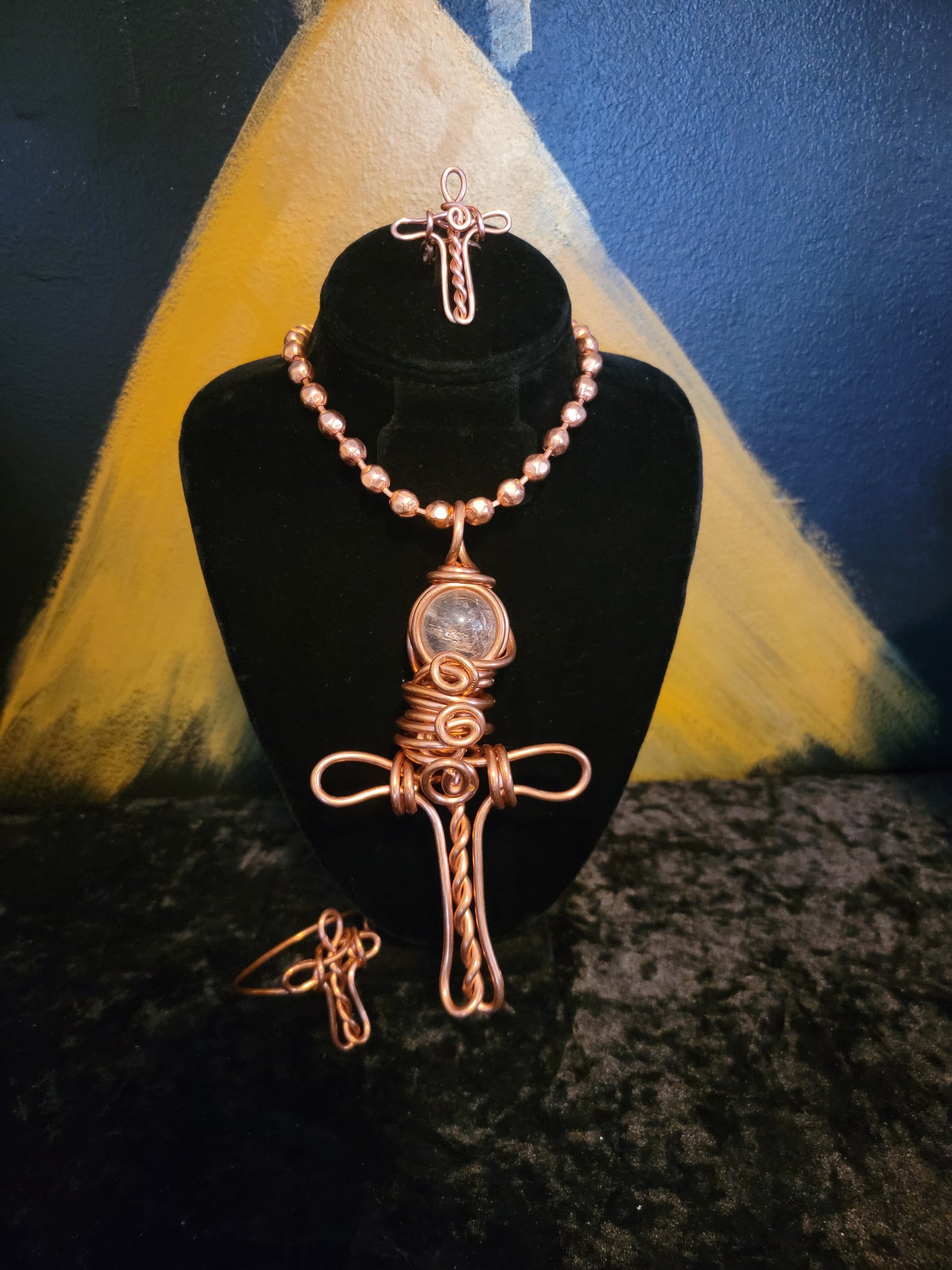 Clear Quartz Ankh (Rotating)