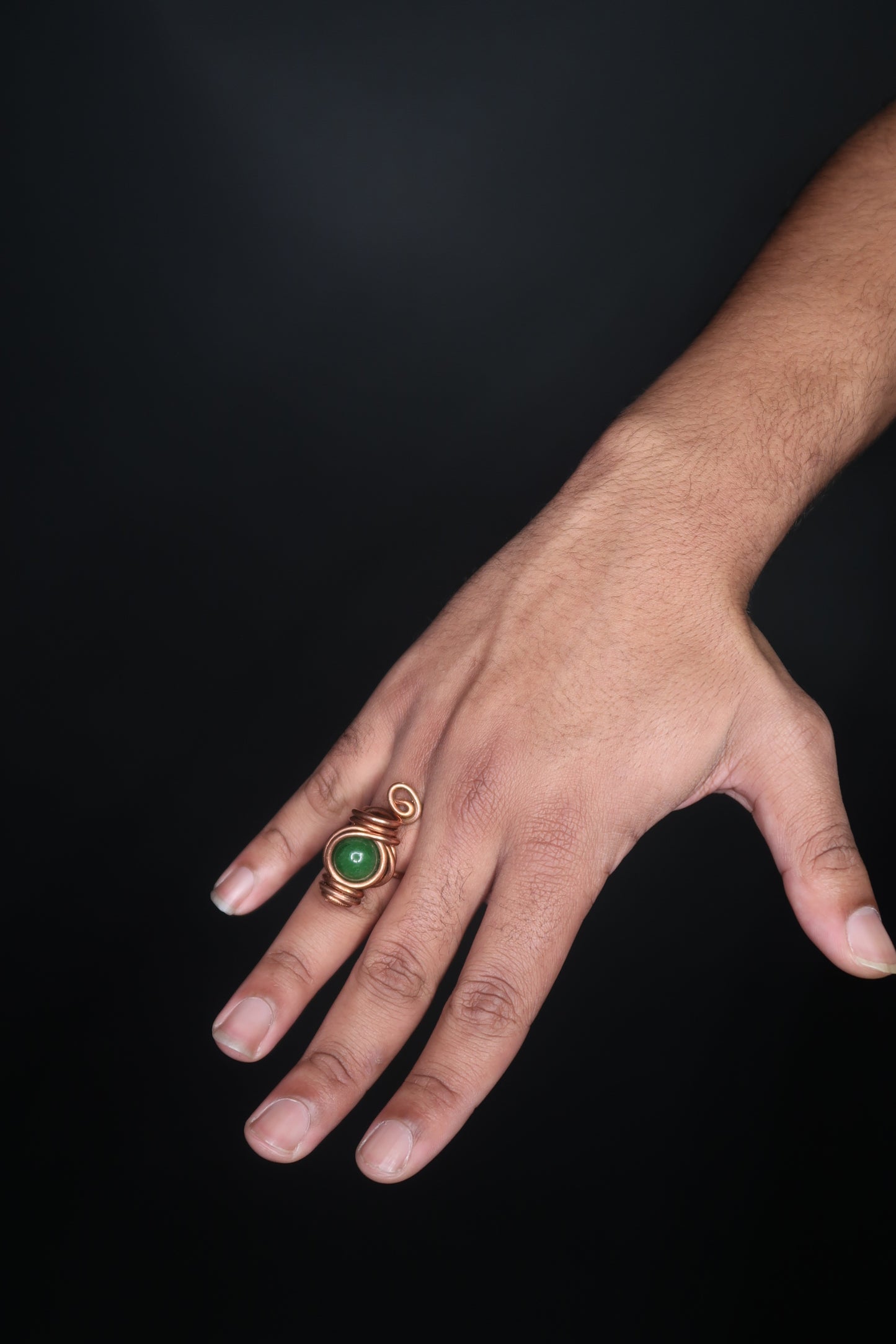 Green Aventurine Rotating Lantern Ring