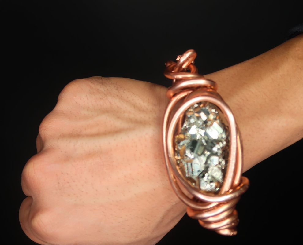 Raw Pyrite Power Wrist Piece Deluxe