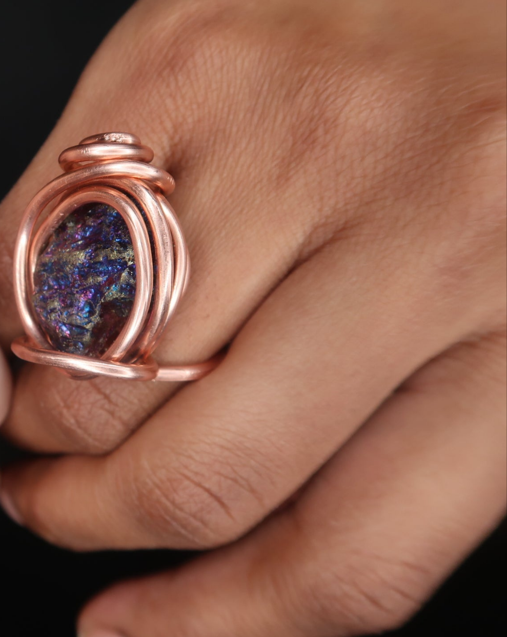 Peacock Pyrite Ring