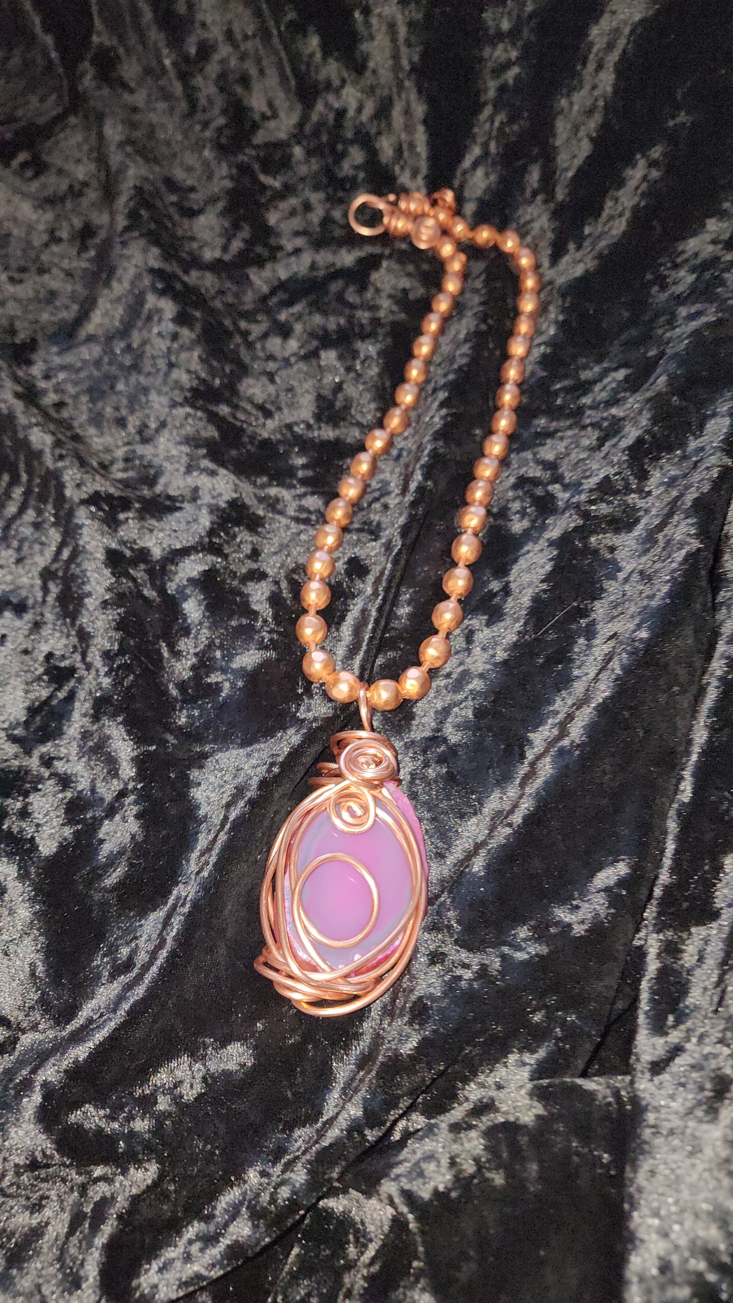 Pink Banded Agate w/ Big BallChain