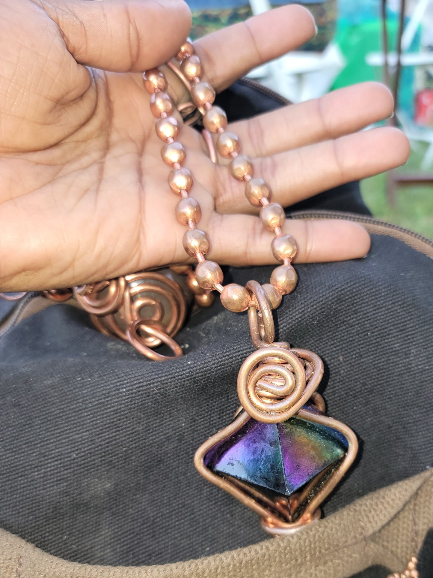 Aura Hematite Pyramid Power Piece
