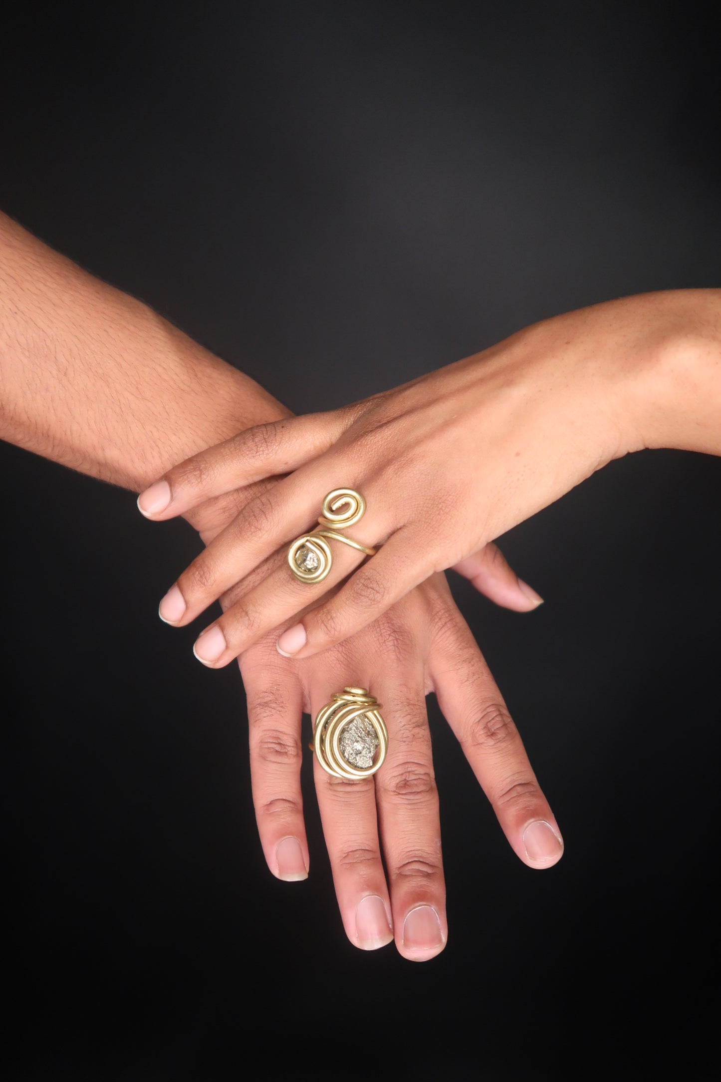 Brass Pyrite Ring