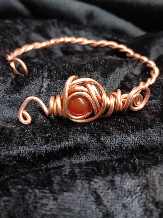 Carnelian Bracelet Spiral Twist Bracelet