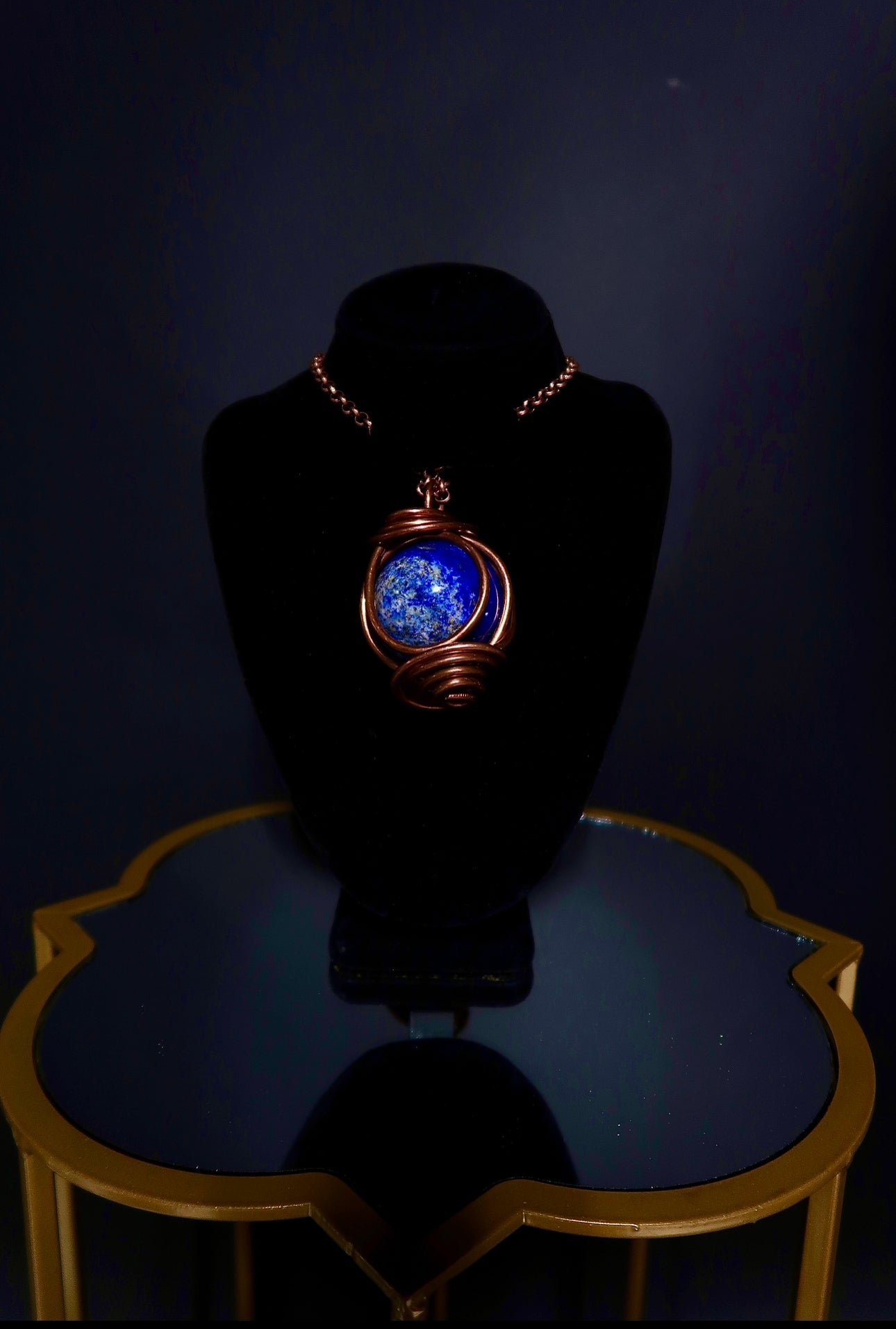 Lapis Lazuli Rotating Earth Orb