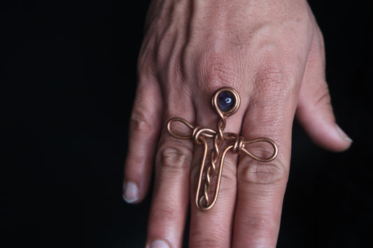 Amethyst Ankh Ring