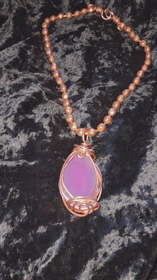 Pink Banded Agate w/ Big BallChain