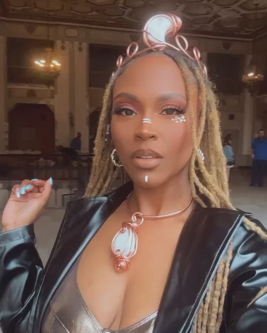 Crescent🌙Moon Selenite Copper Crown 👑