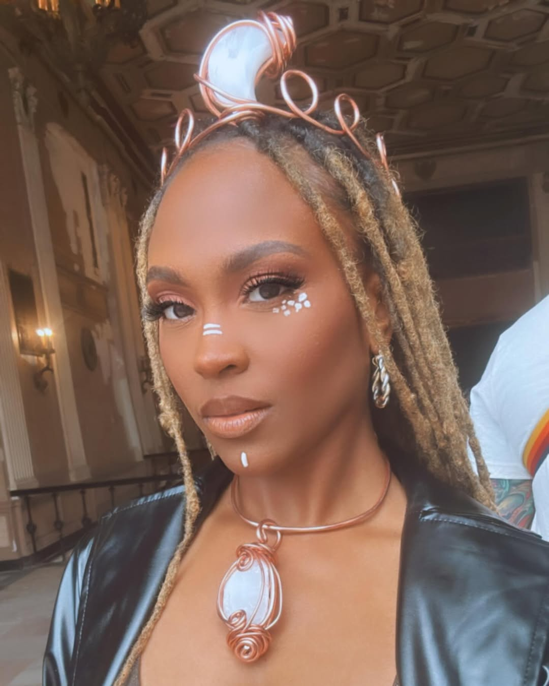 Crescent🌙Moon Selenite Copper Crown 👑