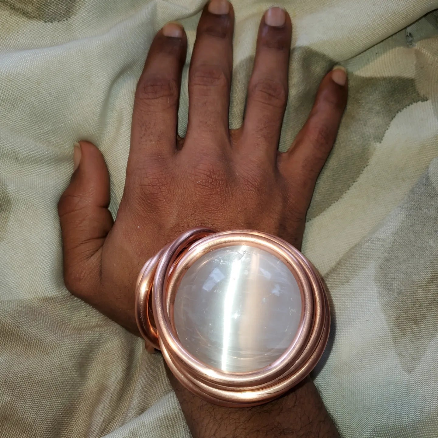 Full Moon Selenite Wrist Piece