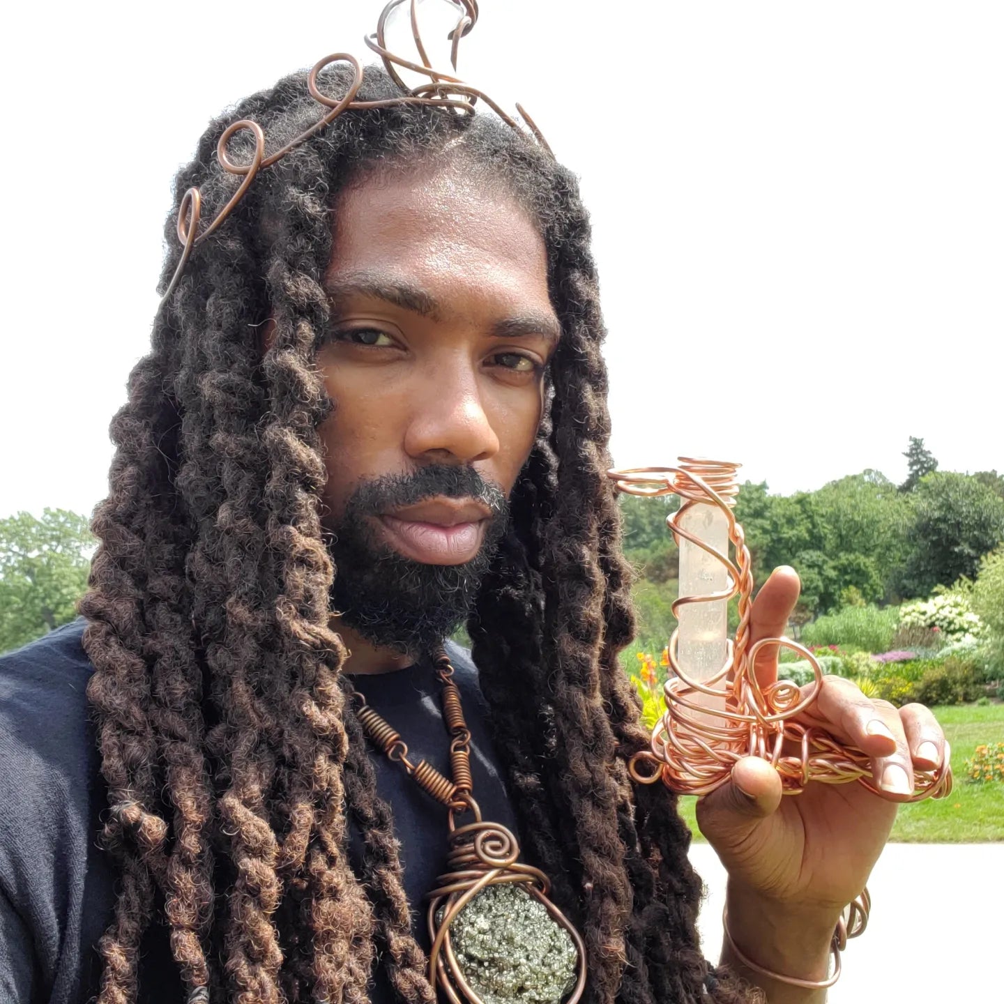 Crescent🌙Moon Selenite Copper Crown 👑