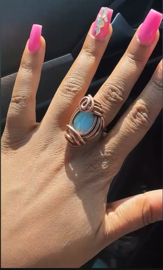 Larimar Lantern Ring