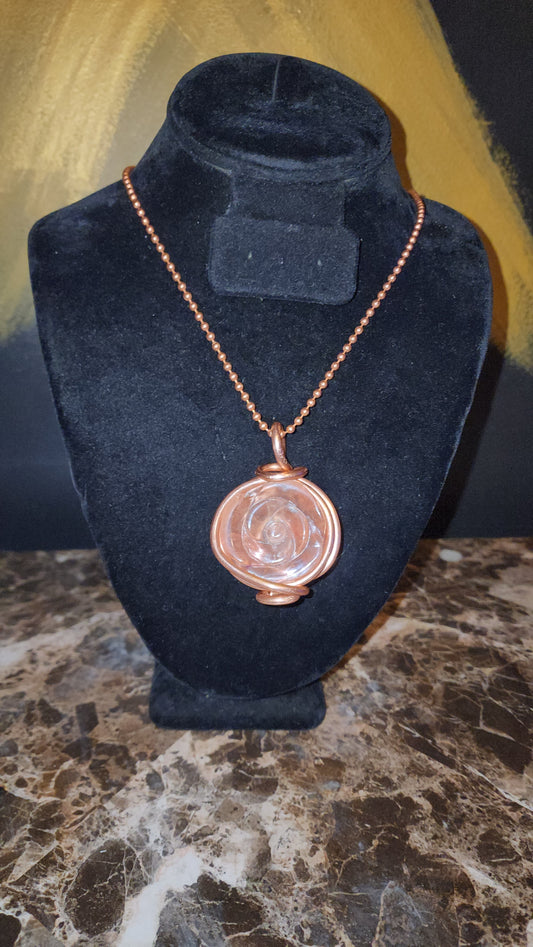 Strawberry Quartz Rose Necklace