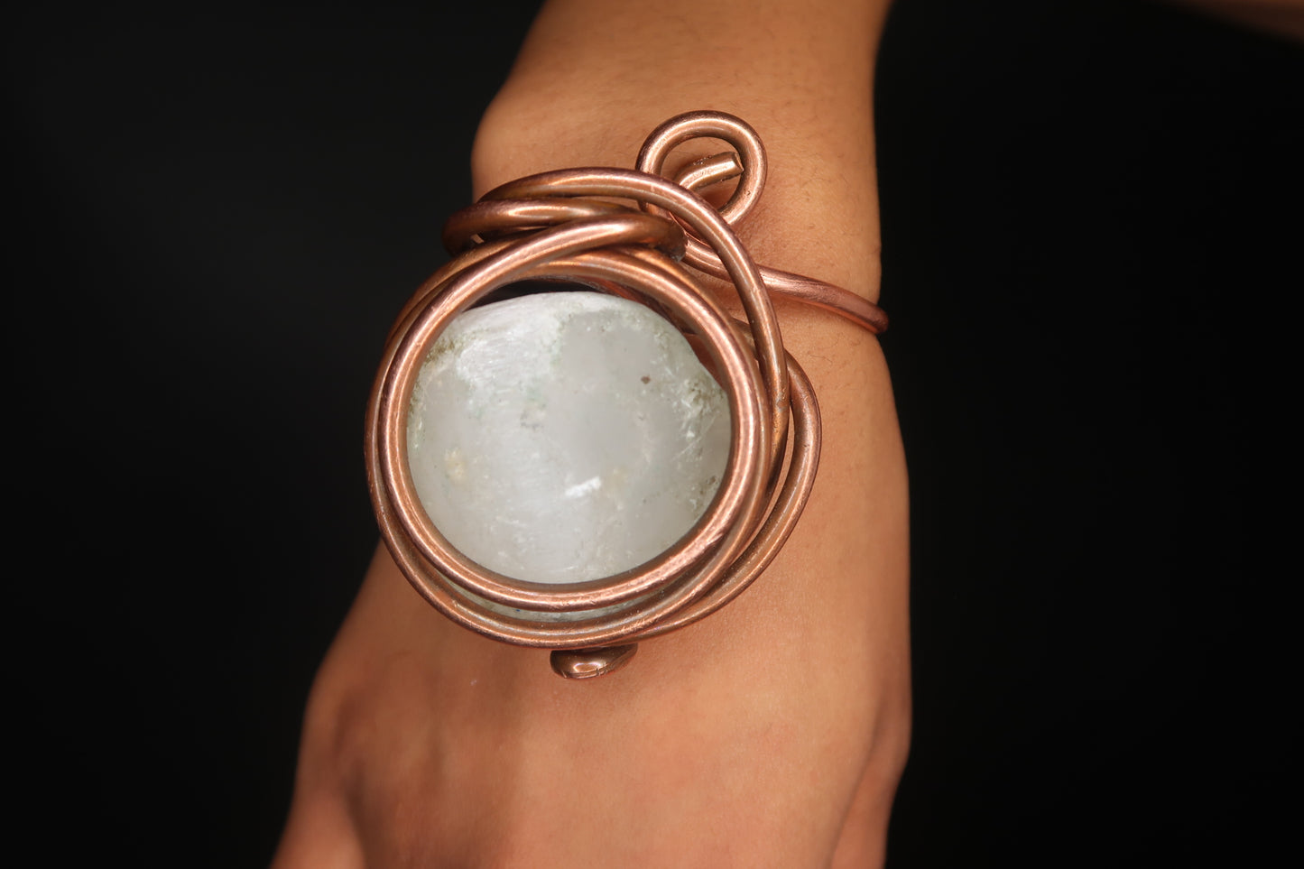 Full Moon Selenite Bracelet (Medium)